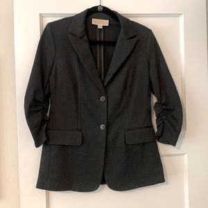 Michael Kors charcoal gray blazer with ruched sleeves